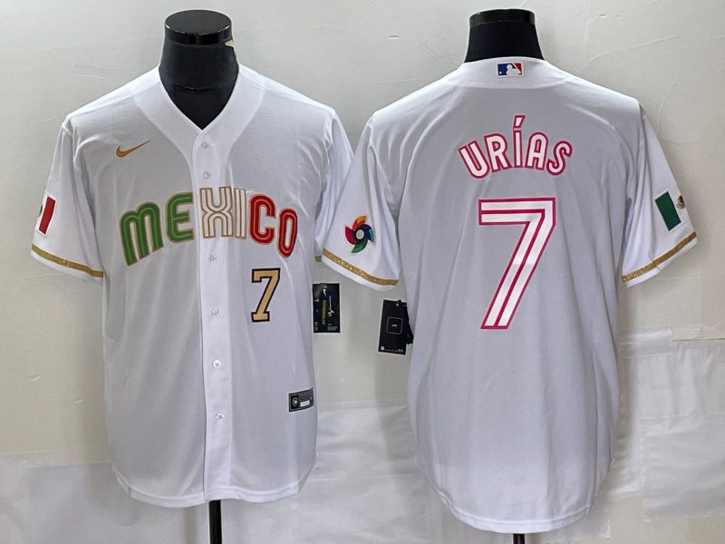 Men 2023 World Cub Mexico #7 Urias White Nike MLB Jersey style 23->more jerseys->MLB Jersey